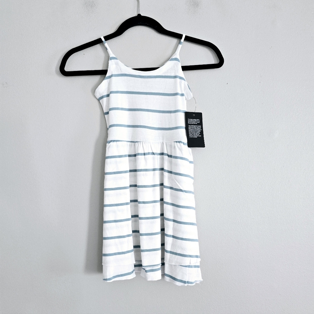 Chaser White Striped Girls Dress Size 5 NWT
